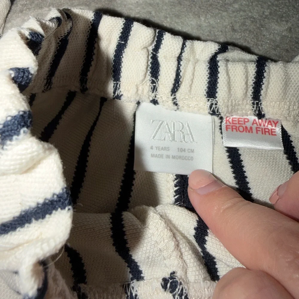 Girls Zara Striped Black and White Top and Pants Set - Picture 5 of 5